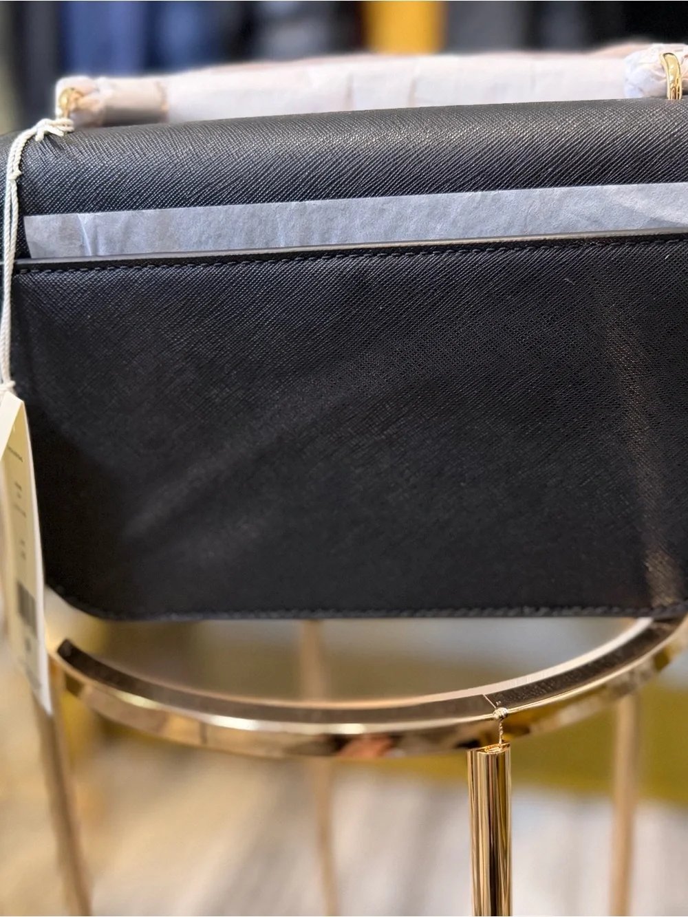 New!!! Tory Burch Black Leather Crossbody with Gold Logo Accent